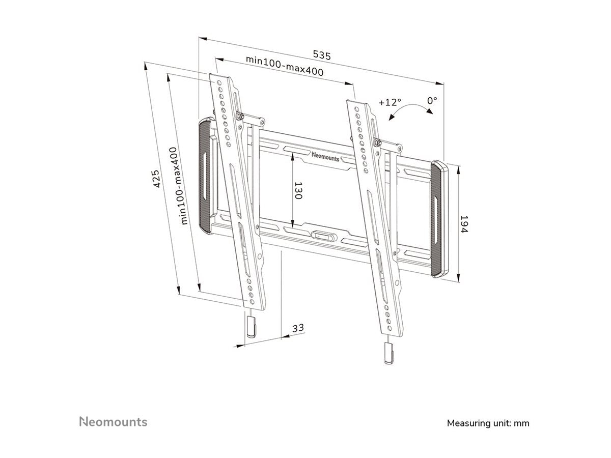 NEOMOUNTS WL35-550BL14 Support pour écran mural 32-75p - inclinable - installation facile