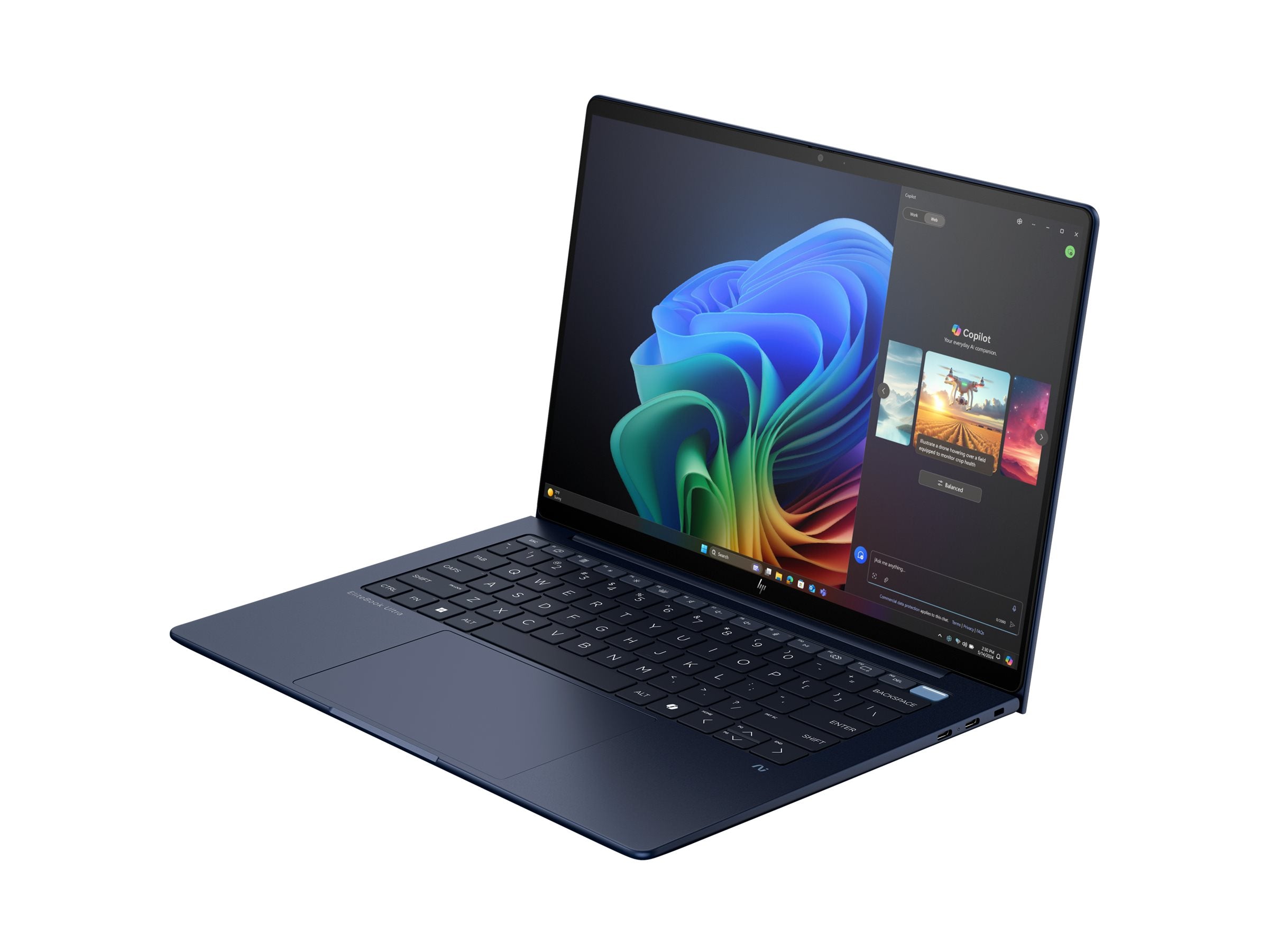 HP EliteBook Ultra G1i PC IA Nouvelle génération Intel Core Ultra 5 228V 14p 3K Touch 32Go 512Go SSD W11P Copilot + PC 3/3/0 SmartB