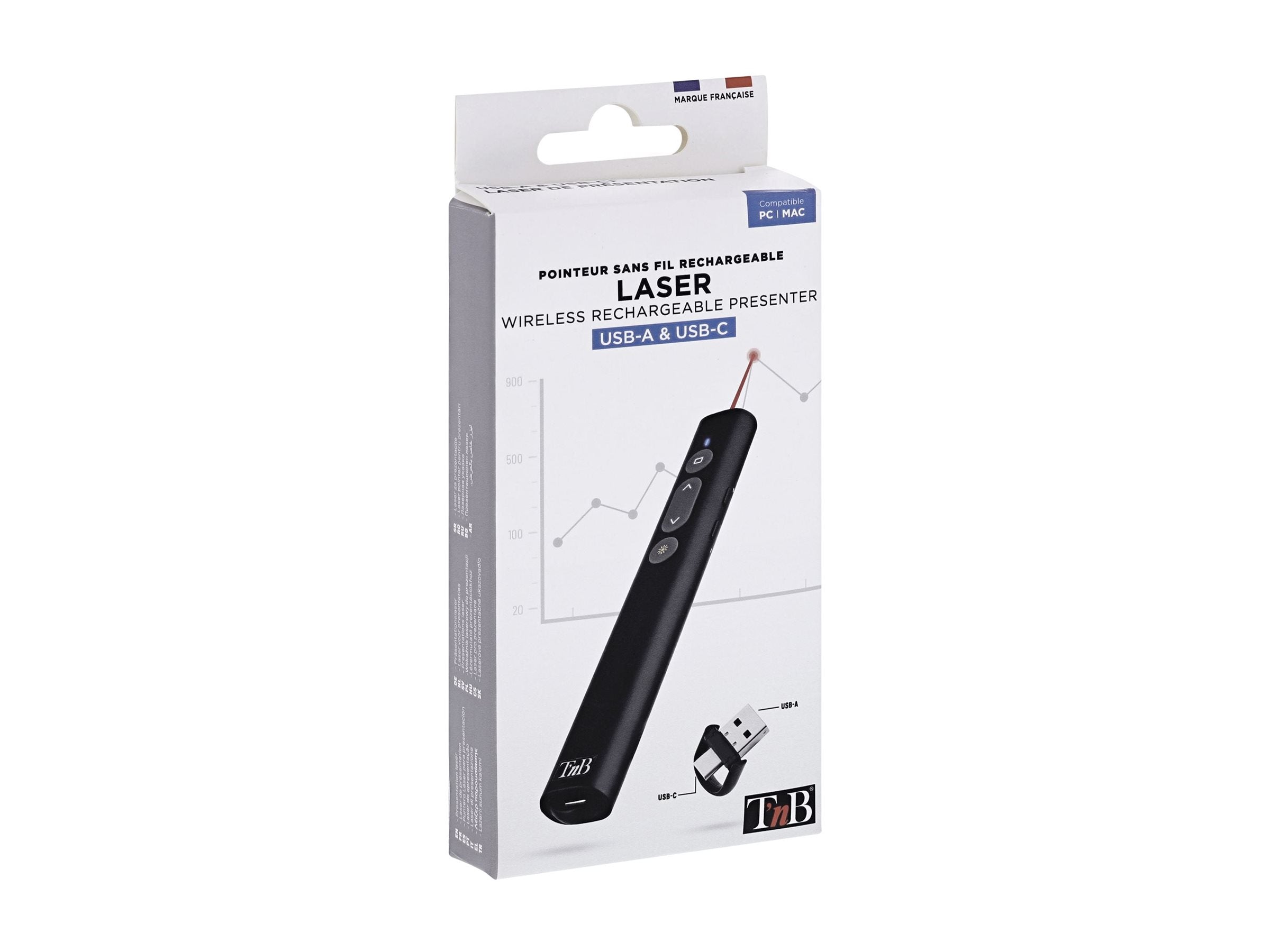 TNB Professional presentation laser Access buttons to shortcuts arranged in a clear and intuitive way 2.4 GHz wireless technology