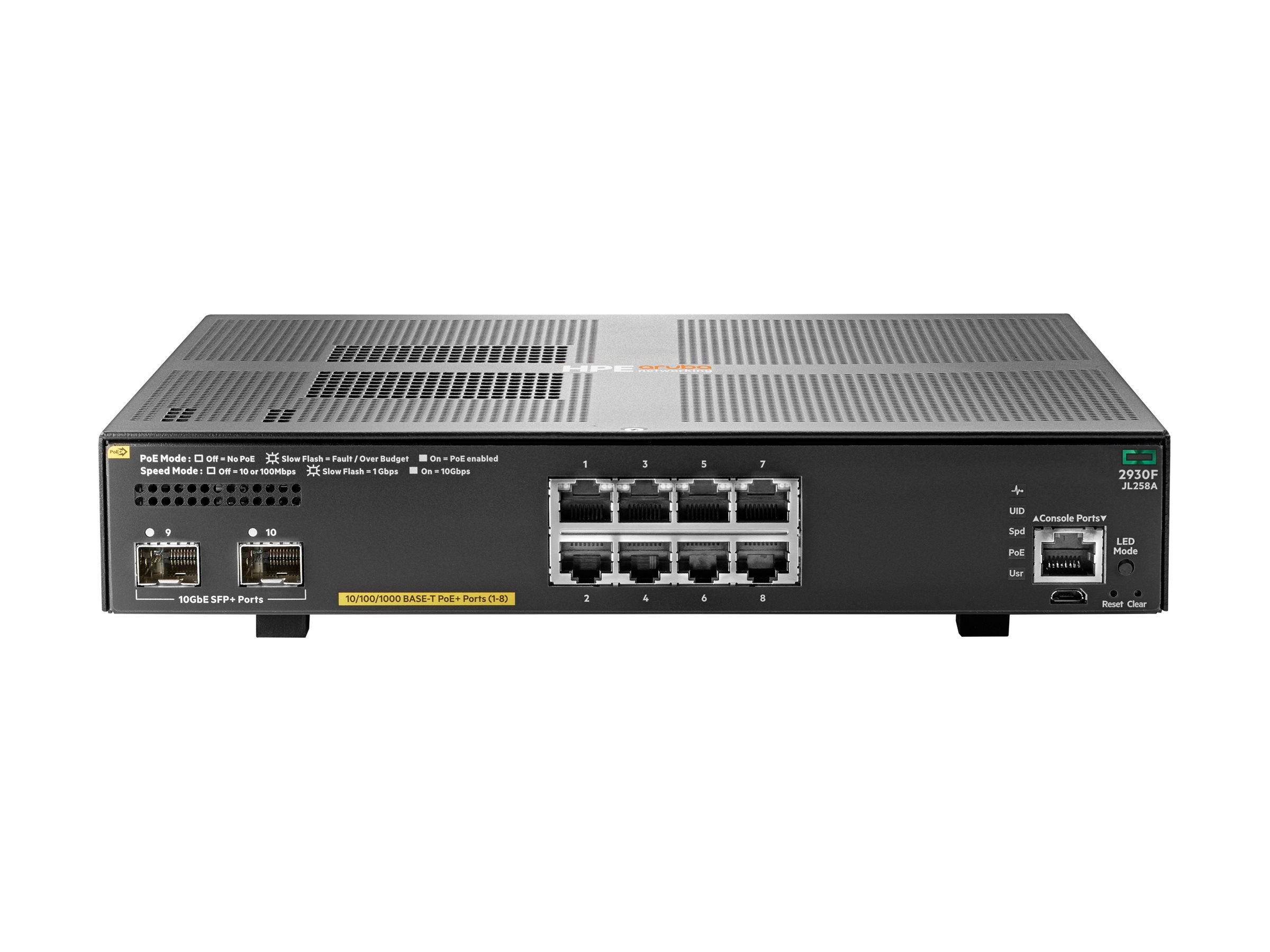 HPE Aruba 2930F 8G PoE+ 2SFP+ Switch Europe English