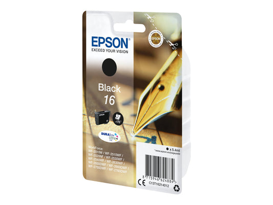 EPSON 6LB 16 ink cartridge black standard capacity 5.4ml 175 pages 1-pack RF-AM blister w/s