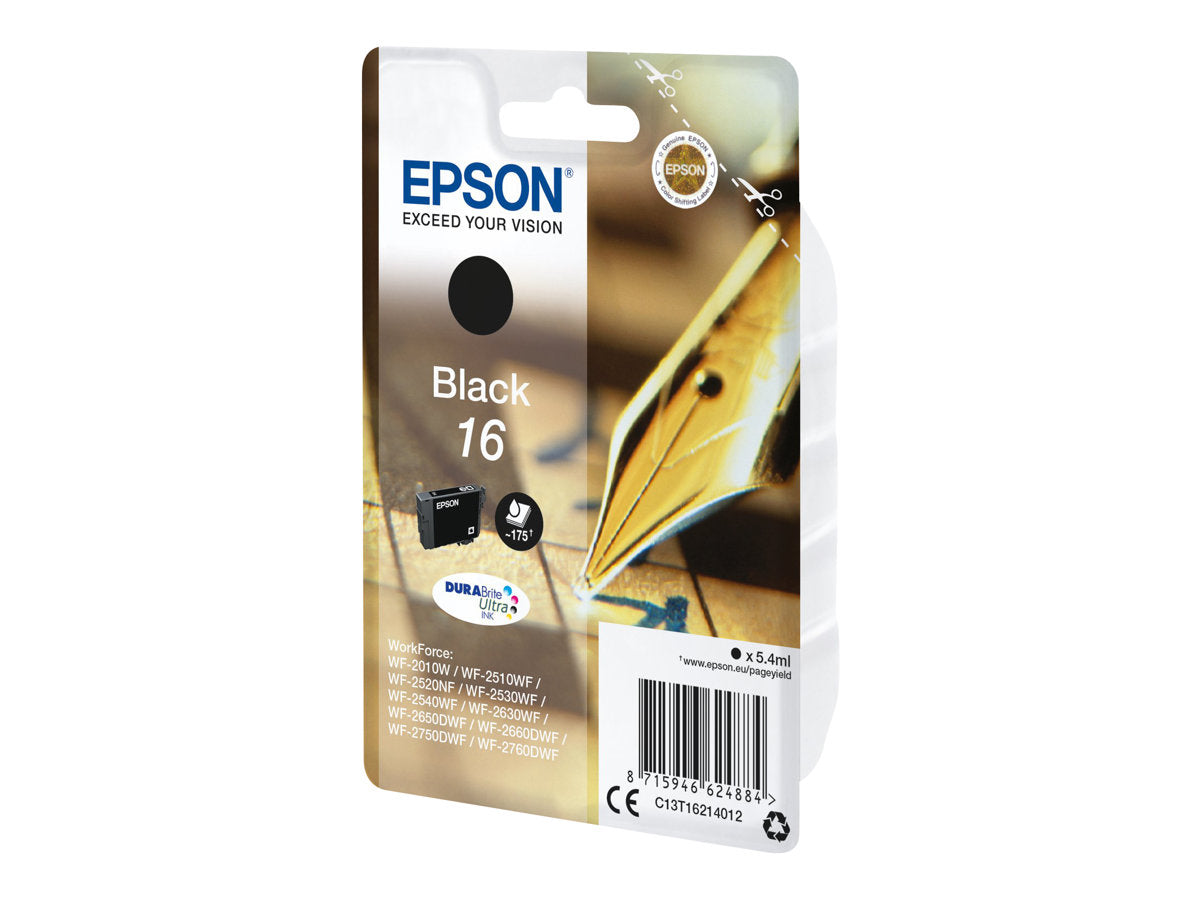 EPSON 6LB 16 ink cartridge black standard capacity 5.4ml 175 pages 1-pack RF-AM blister w/s