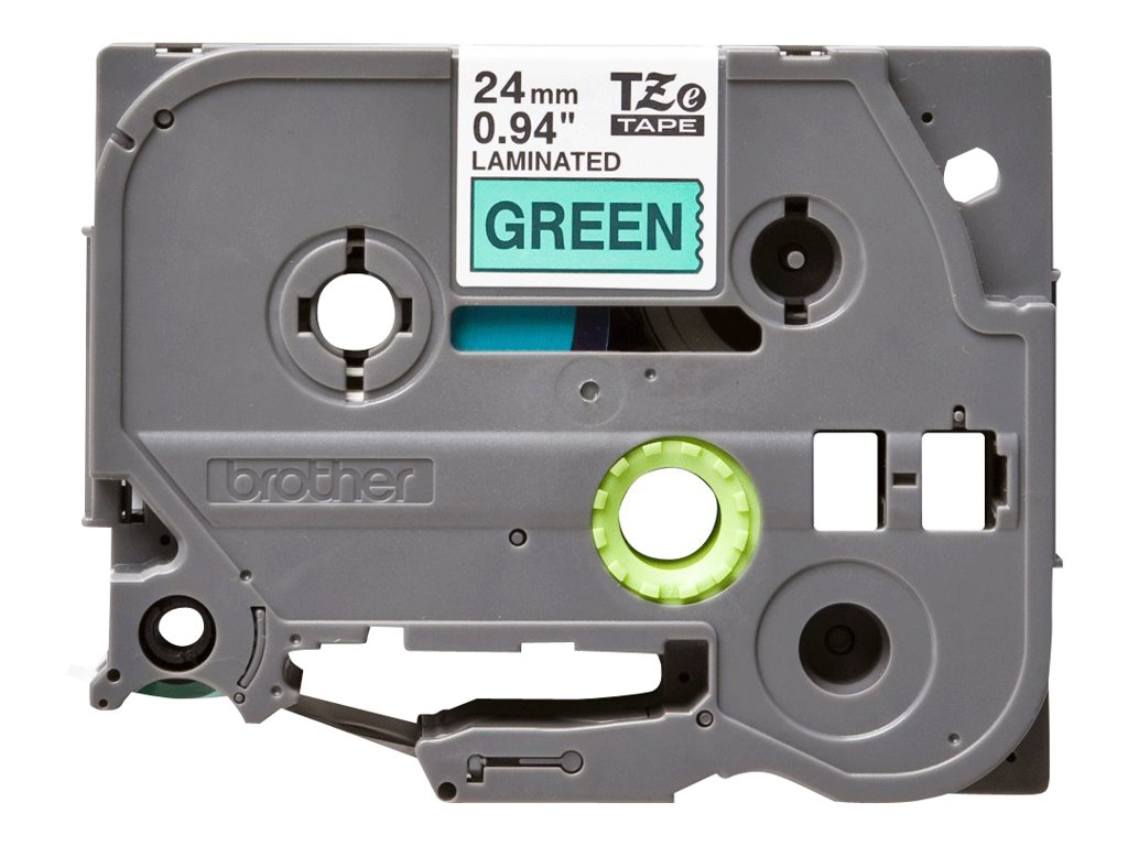 Tape/24mm black on green f P-Touch TZE