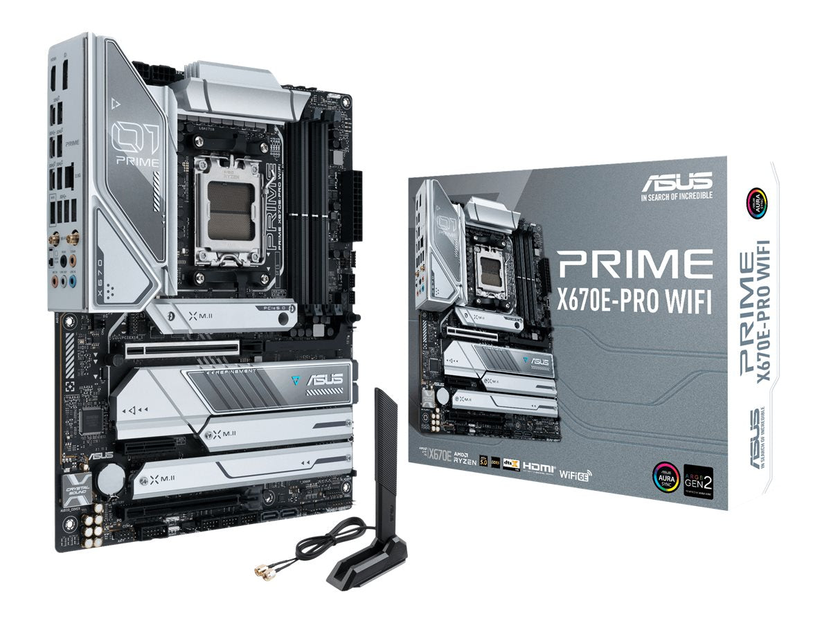 ASUS PRIME X670E-PRO WIFI AM5 Socket 4DDR5 PCIe 5.0 x16 HDMI 2.1 DP 1.4 4xSATA 6Gb/s ATX