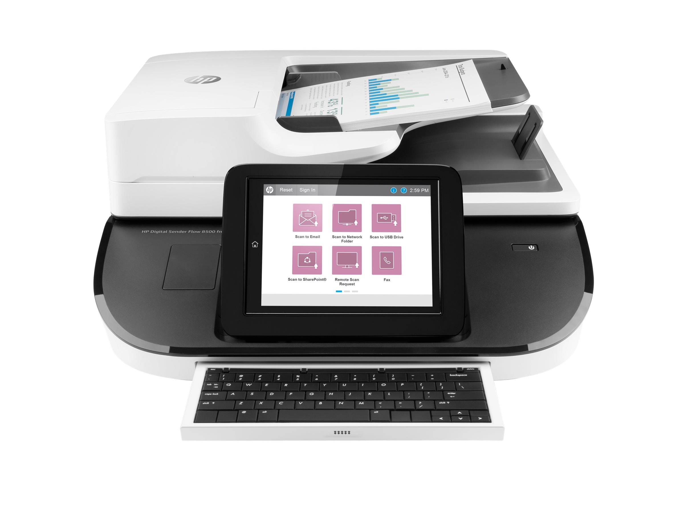 HP Digital Sender Flow 8500fn2 Document scanner CIS Duplex 216x864mm 600dpix600dpi 92ppm ADF 150sheets 10000scans USB LAN