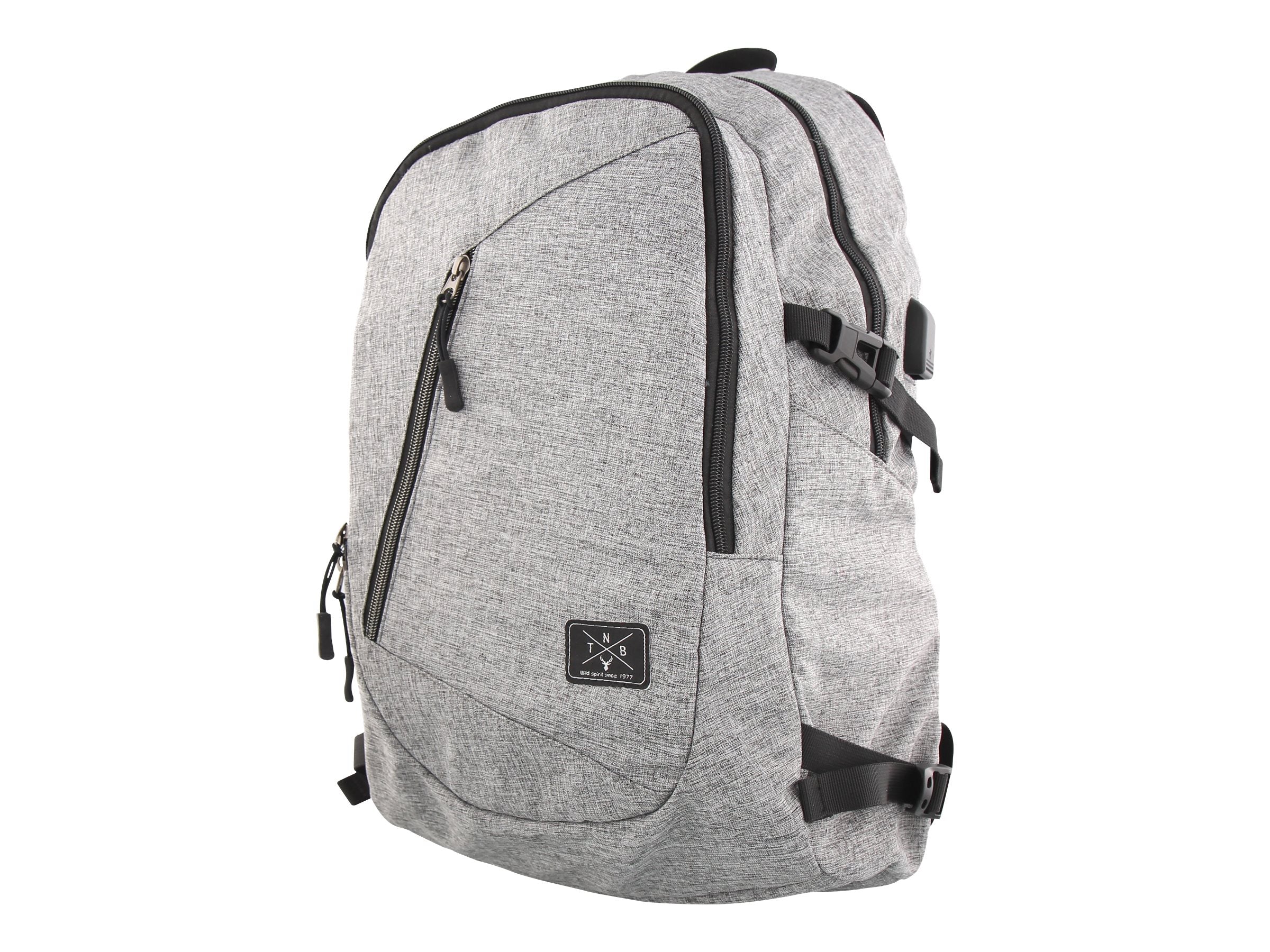 TNB WILD - Backpack with multiple pockets - mottled grey