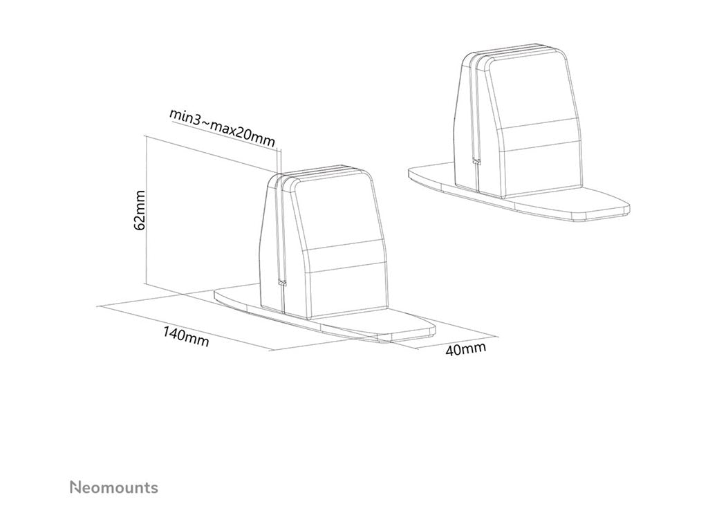 NEOMOUNTS Desk Stand for NS-GLSPROTECTXXX - set of 2