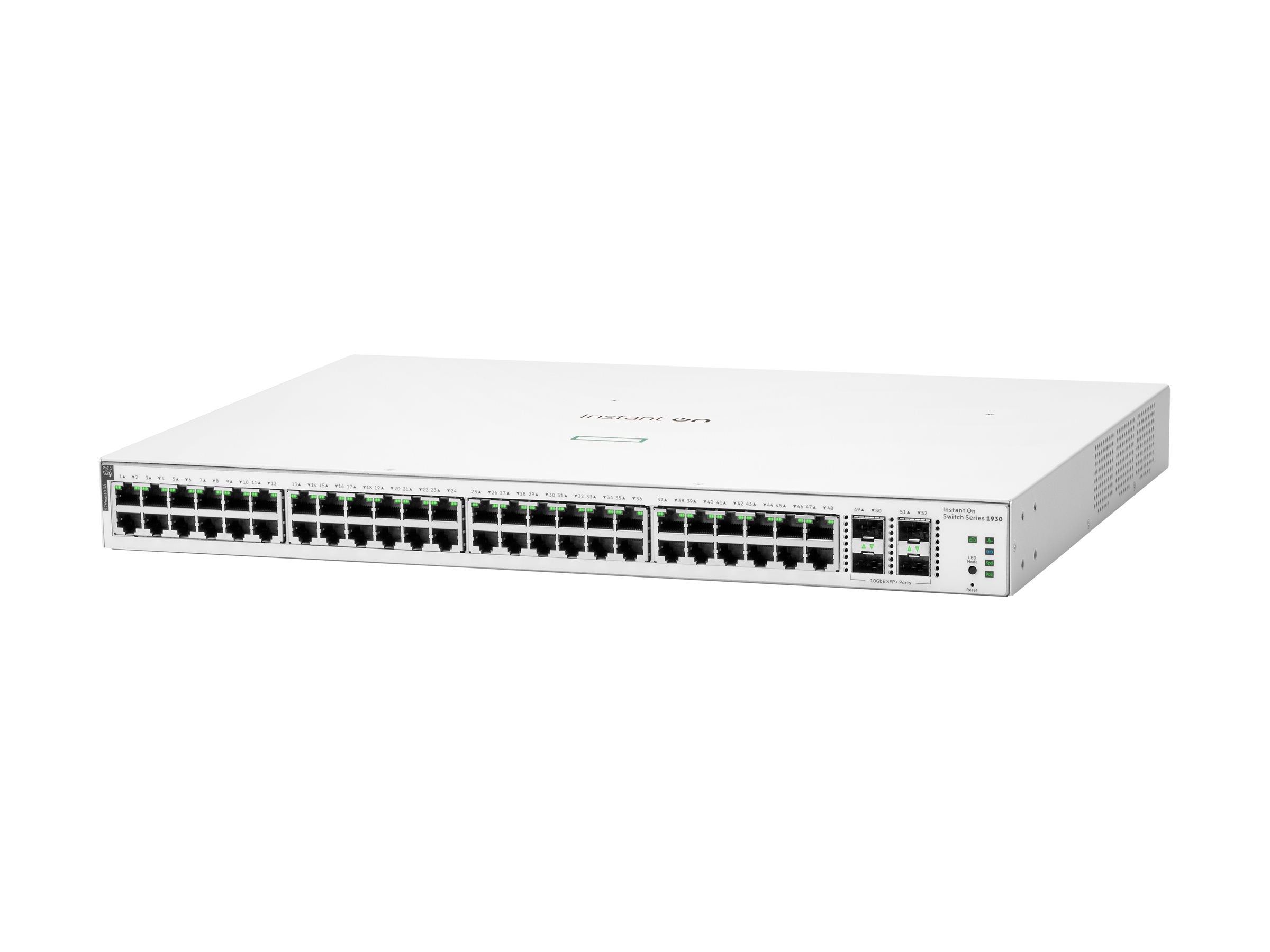 HPE Networking Instant On 1930 48G Class4 PoE 4SFP/SFP+ 370W Switch Commutateur C3 Géré 48 x 10/100/1000 PoE