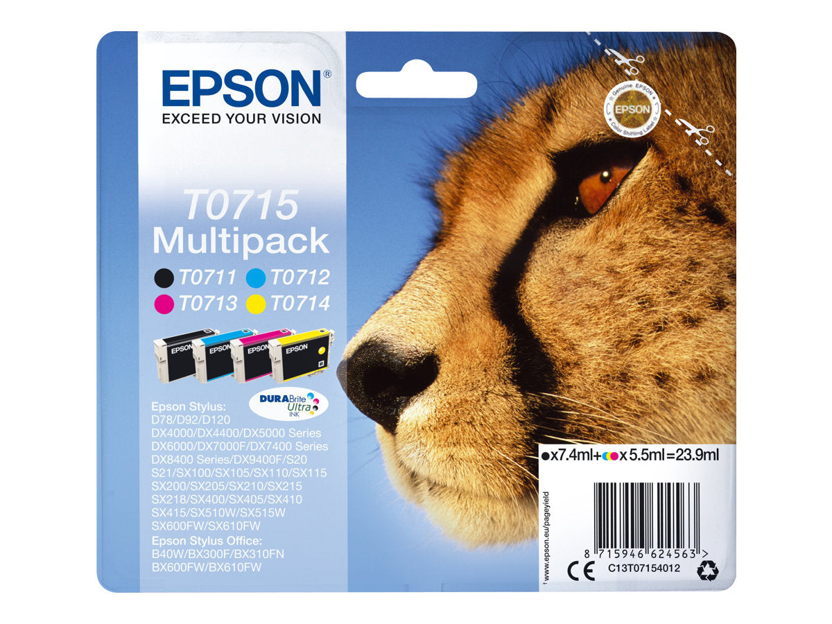 Ink/T0715 Cheetah 4x5.5ml CMYK