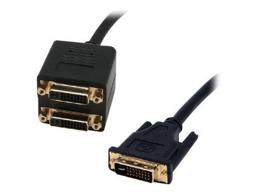 MCL Adaptateur en câble DVI-I mâle / 2 x DVI-I femelle - 25cm