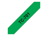 BROTHER P-TOUCH TC-701 noir sur vert 12mm