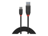 LINDY 0.5m USB 3.1 Type A to C Cable 3A Black Line