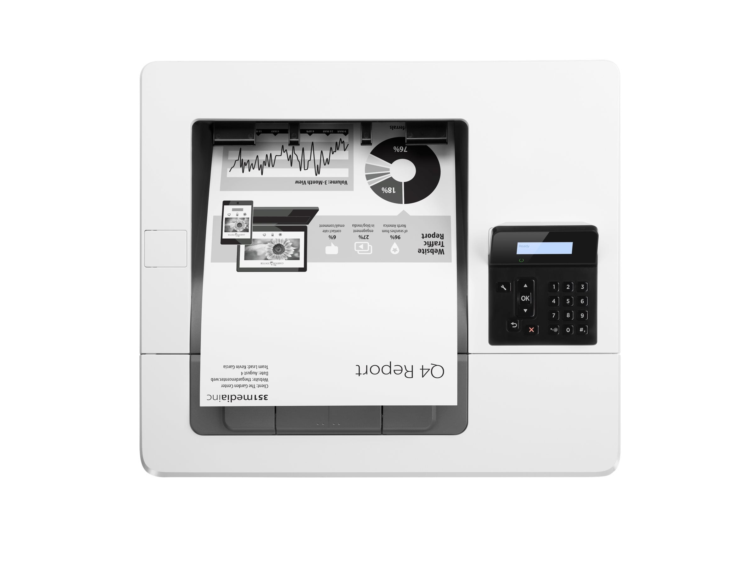 HP LaserJet Pro M501dn Printer Mono Duplex laser A4 4800x600dpi 43ppm 650sheets USB LAN