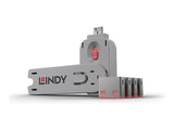 LINDY Clé USB et 4 bloqueurs de ports USB Rose