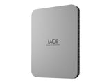 LACIE Mobile Drive HDD USB-C 2To 2.5p Moon Silver with USB-C cable