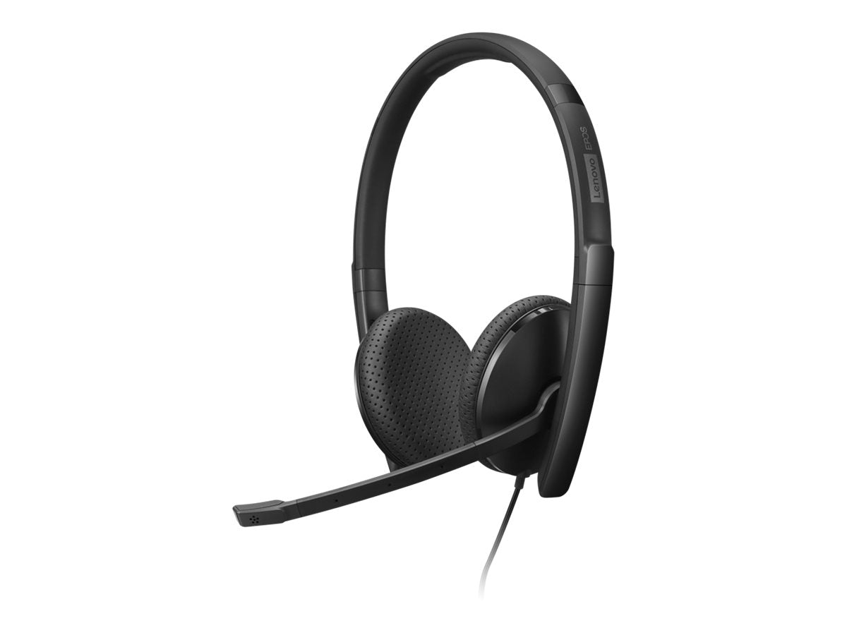 LENOVO - Combiné VoIP - sur-oreille - filaire - USB-C - noir - ThinkRed