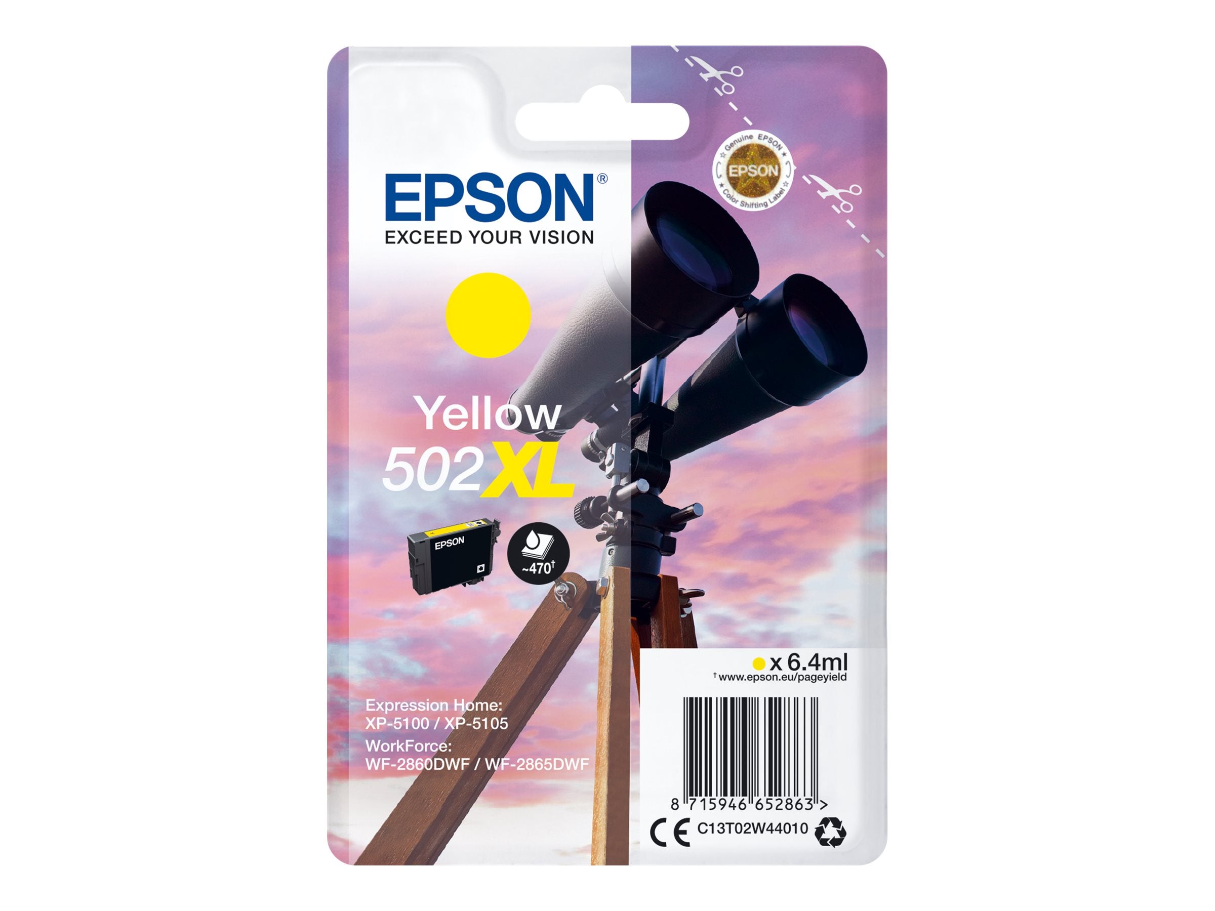 EPSON 1LB Singlepack Yellow 502XL Ink SEC w/s