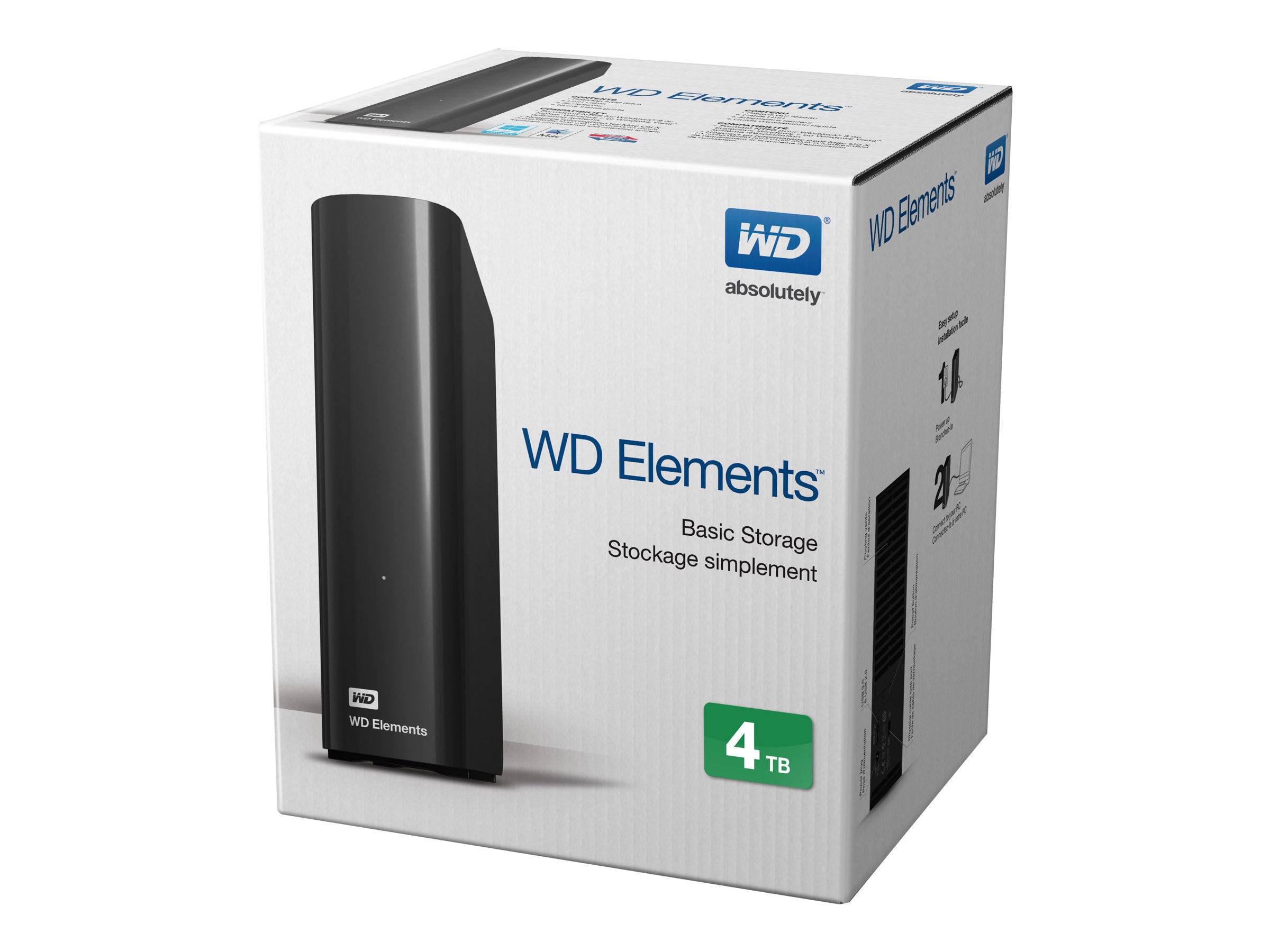 WD Elements 4TB HDD USB3.0 3,5inch RTL extern RoHS compliant black