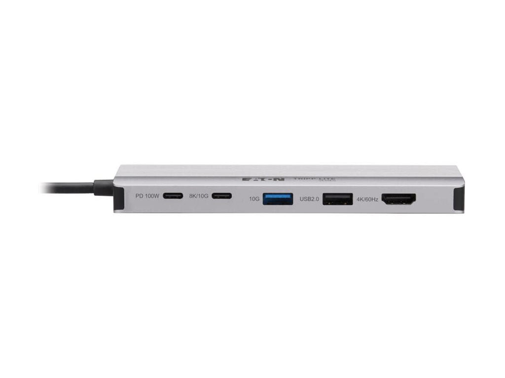 EATON Station daccueil de voyage Tripp Lite USB4 Multi-Display Vidéo 8K ou 4K/144Hz ports hub USB 3.2 Gen 2 10 Gbps recharge PD