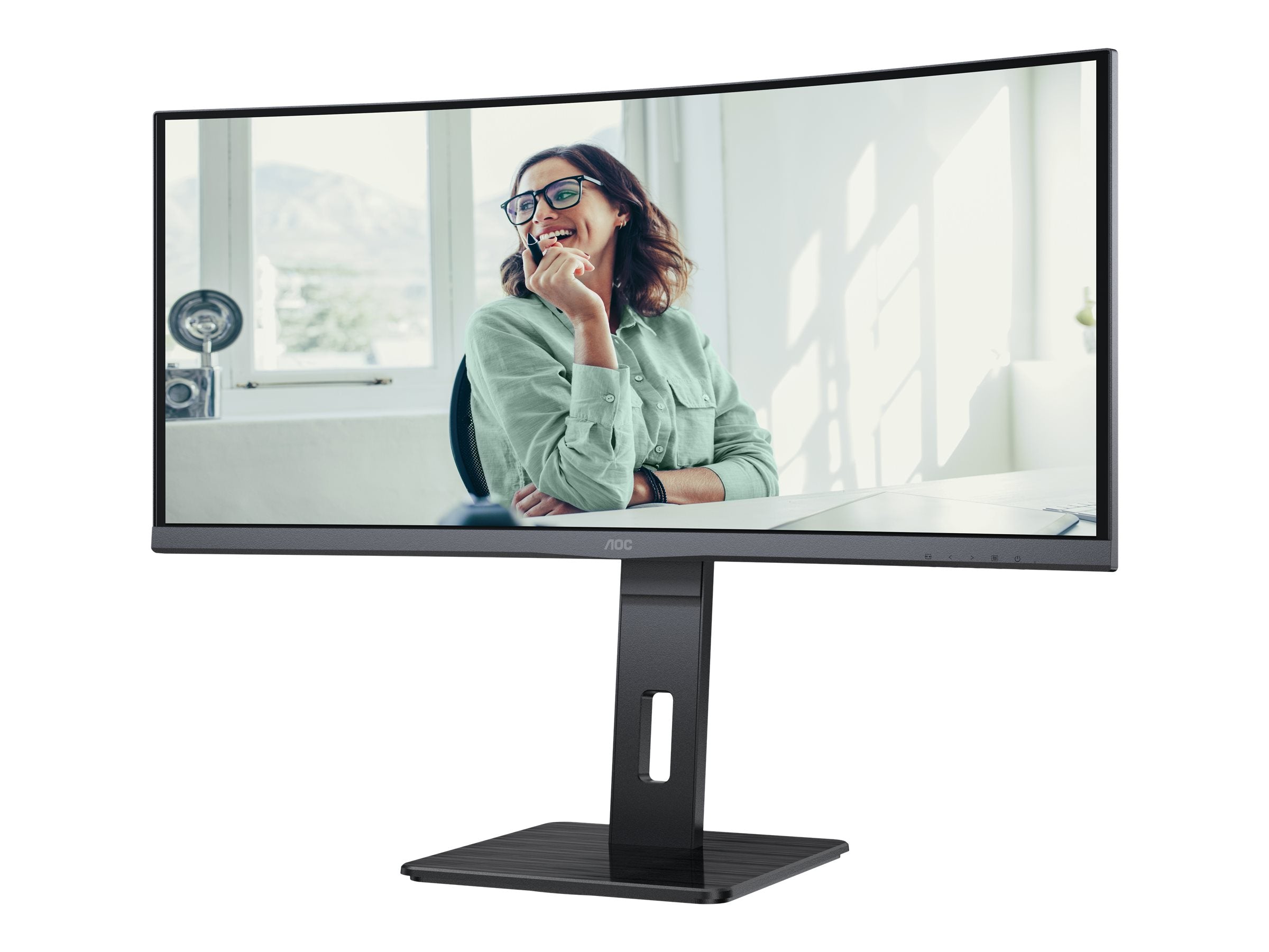 AOC CU34P3CV écran incurvé- 34" - 3440 x 1440 UWQHD @ 100 Hz - VA - 300 cd/m² - 3000:1 - 4ms - HDMI, DP, USB-C - HAS - Haut parleurs