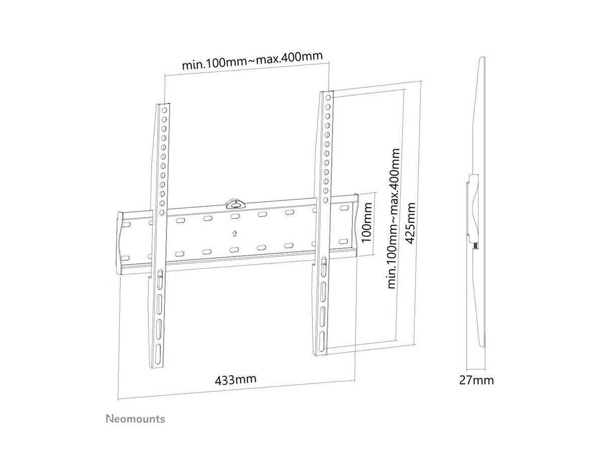 NEOMOUNTS FPMA-W300BLACK Support pour écran mural 32-55p - ultra-plat