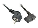 LINDY IEC Mains lead angled 2m Schuko to C13