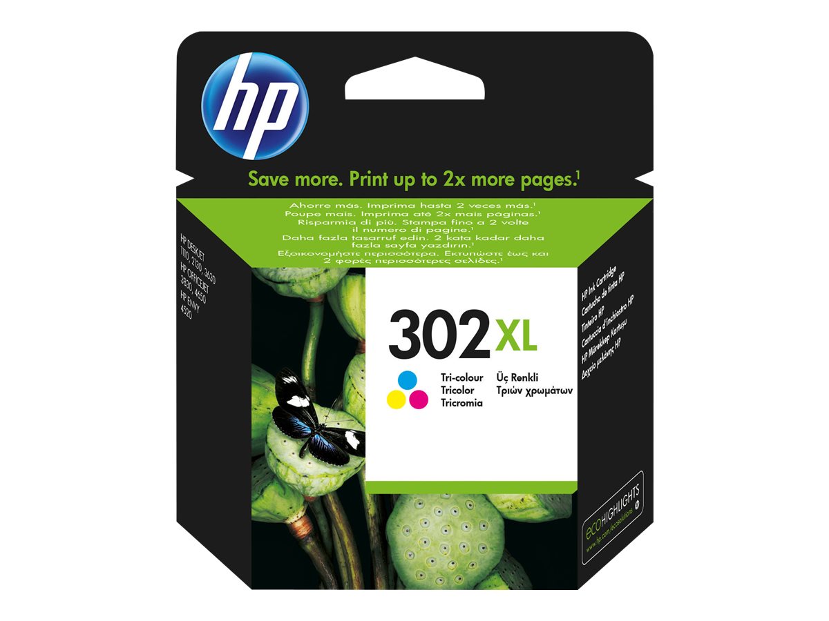 HP 302XL original Ink cartridge F6U67AE UUS Tri-color WCF (P)