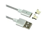 MCL Câble USB avec 2 embouts magnétiques Micro USB - 1m