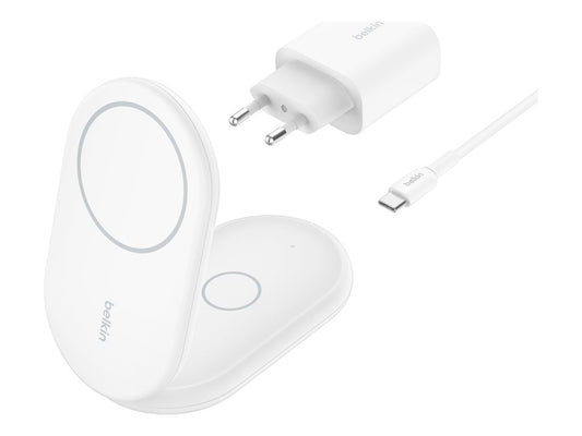 BELKIN BOOSTCHARGE Qi2 15w Magnetic 2in1 Stand White