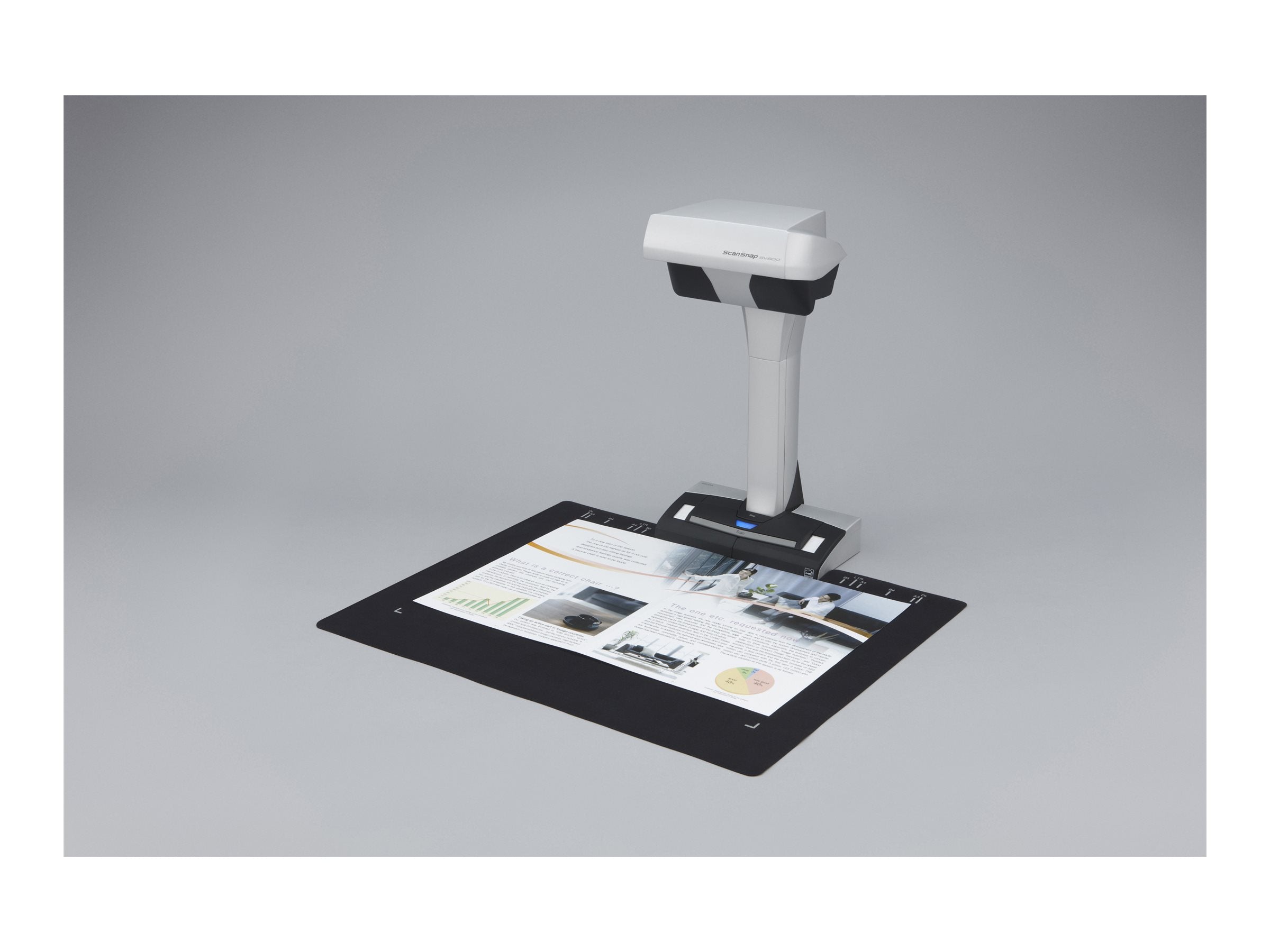 RICOH ScanSnap SV600 Contactless overhead document scanner capable of scanning A8 to A3 documents up to 30mm depth. Includes USB 2