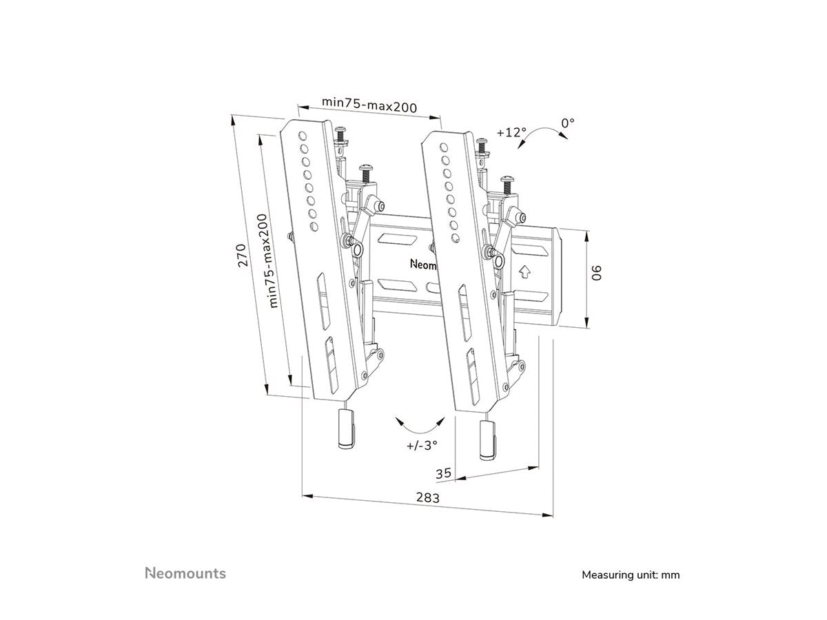 NEOMOUNTS WL35S-850BL12 Support pour écran mural 24-65p - inclinable - verrouillable - installation rapide
