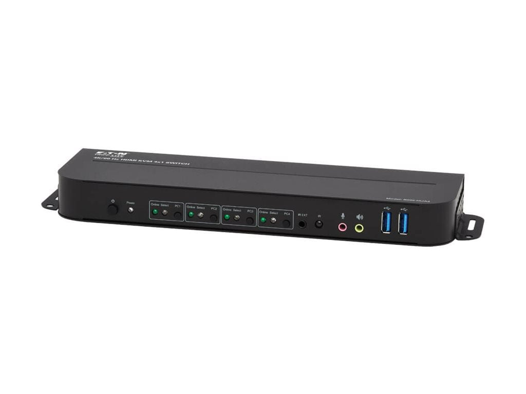 EATON TRIPPLITE HDMI USB KVM Switch 4-Port 4K 60Hz HDR HDCP 2.2 IR USB Sharing KVM/audio/USB switch 4xKVM/audio/USB