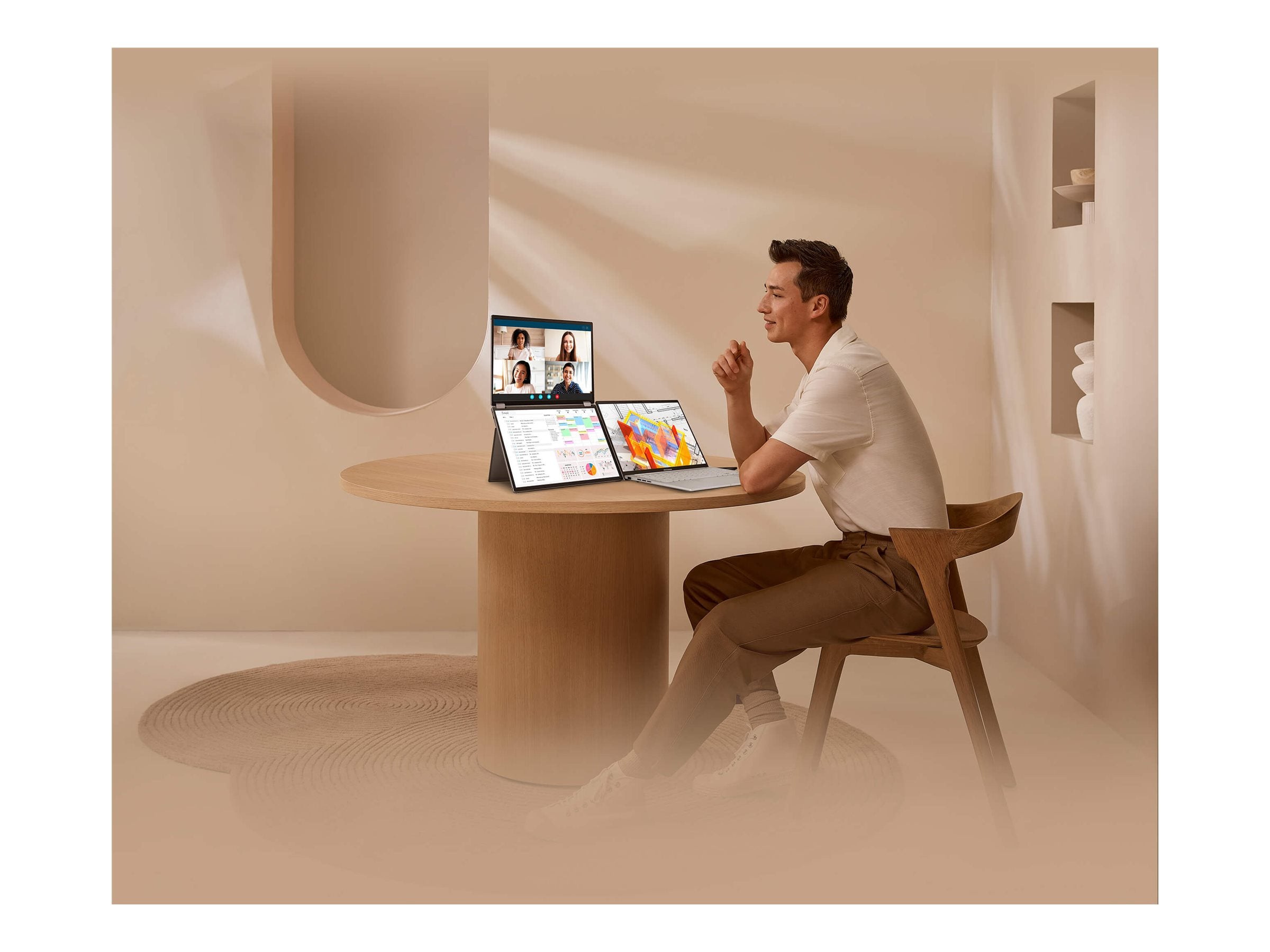 ASUS ZenScreen Duo OLED MQ149CD 14p OLED WUXGA 16:10 60Hz 400cd/m2 1ms MiniHDMI 2xUSB-C USB Hub: 4xUSB 3.2 G1 Type-A