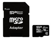 SILICON POWER memory card Elite Micro SDHC 16Go Class 10 up to 85Mo/s + Adapter