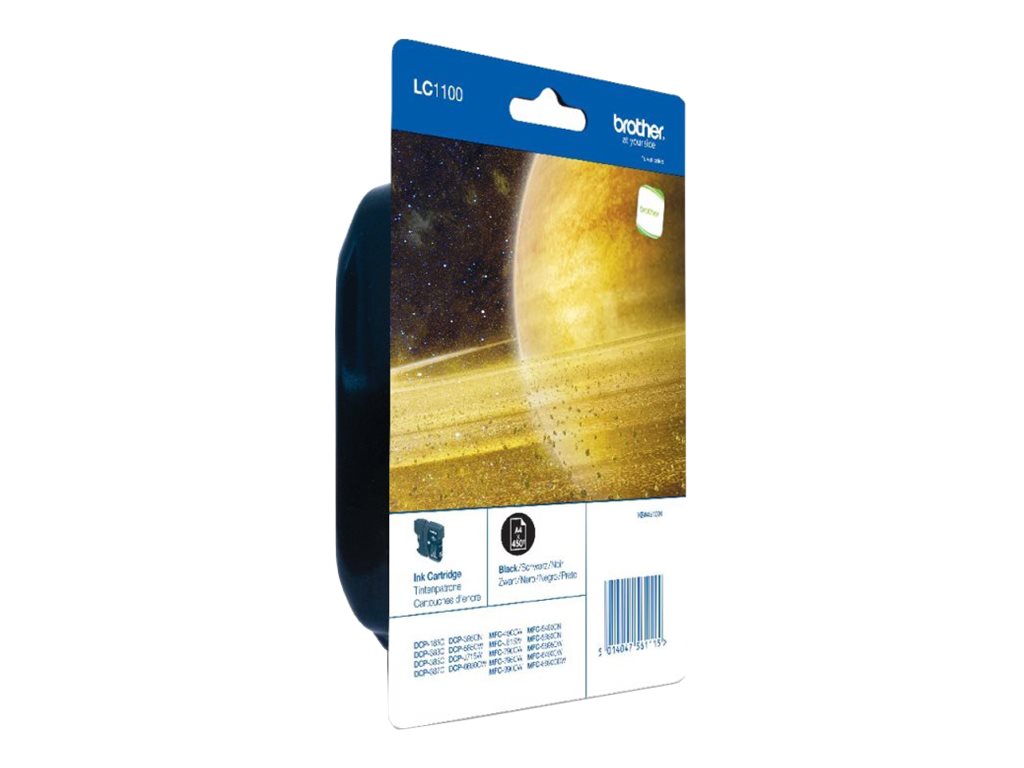 BROTHER LC-1100 cartouche d encre noir capacité standard 9.5ml 450 pages 1-pack blister sans alarme