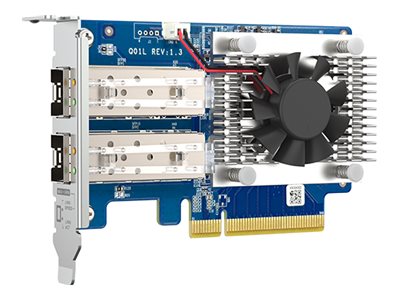 QNAP QXG-10G2SF-NXE Dual-port SFP+ 10GbE network expansion card low-profile form factor PCIe Gen3 x8