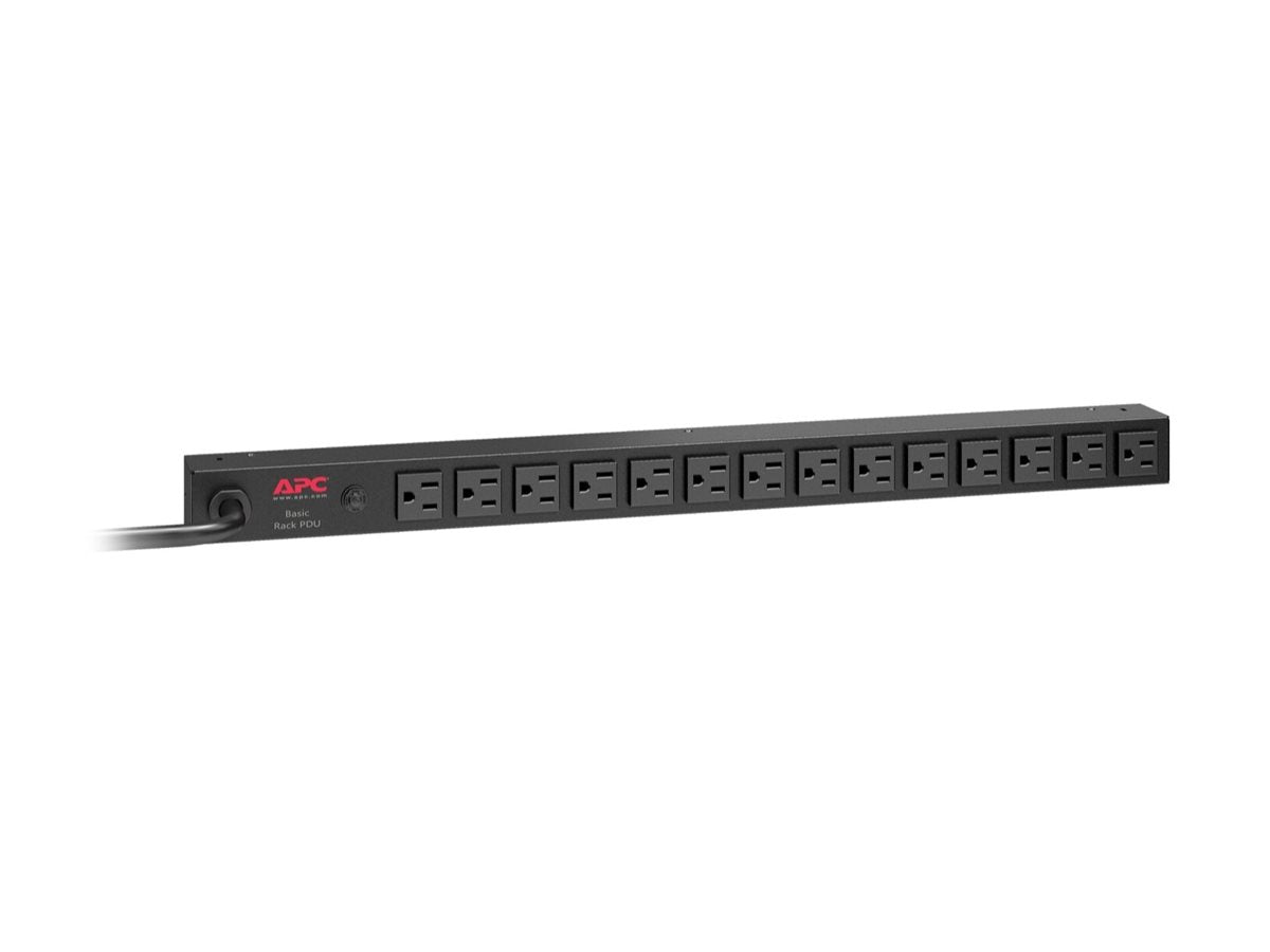 APC Power distribution strip rack-mountable AC 120V input NEMA L5-20 output connectors 14 NEMA 5-15 3.65m cord Black