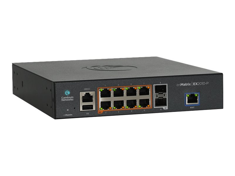 CAMBIUM Intelligent Ethernet PoE Switch 8 x 1G and 2 SFP fiber ports no power cord L2 & L3 functionality