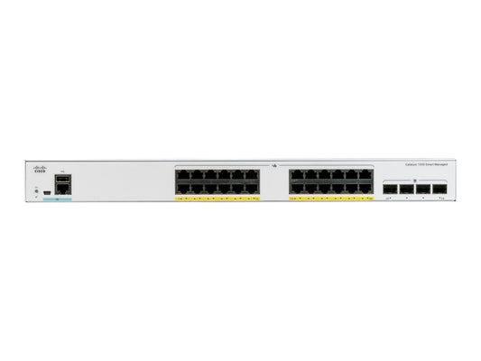 CISCO Catalyst 1000 24-Port Gigabit PoE+ PoE Budget 370W 4 x 10G SFP+ Uplinks LAN Base