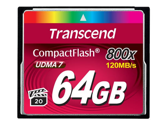 TRANSCEND Premium CompactFlash 64Go Card R120MB/s VGP 20 MLC