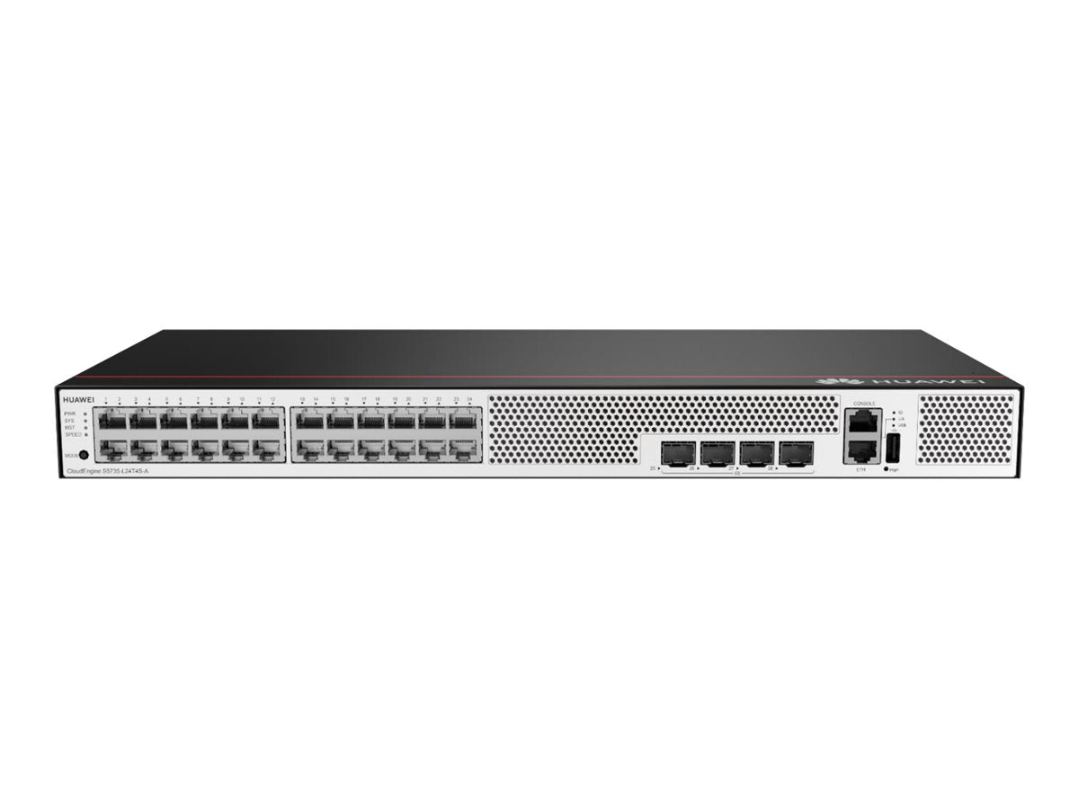 HUAWEI S5735-L24T4S-A 24x10/100/1000BASE-T ports 4xGE SFP ports AC power + S57XX-L Series Basic SW Per Device (P)