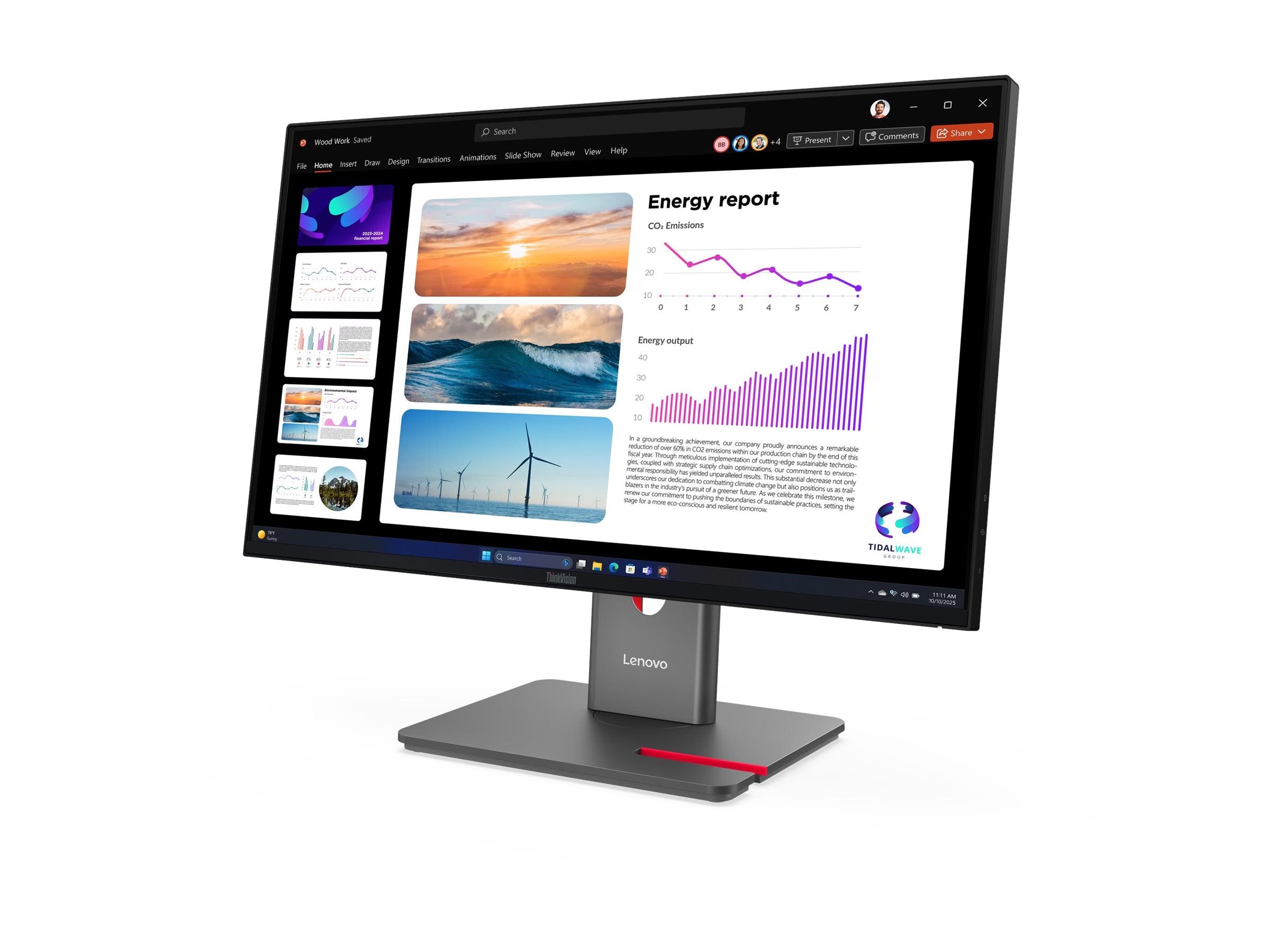 LENOVO ThinkVision P24Q-40 LED Écran 24p 2560x1440 QHD 120Hz IPS 300cd/m2 1500:1 HDR10 4ms HDMI DisplayPort DaisyChain