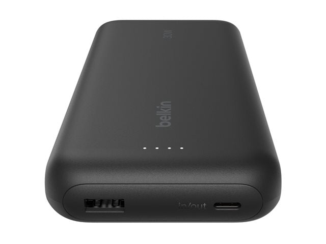 BELKIN 20k PD30w Integrated USB-C Cable Power Bank Black