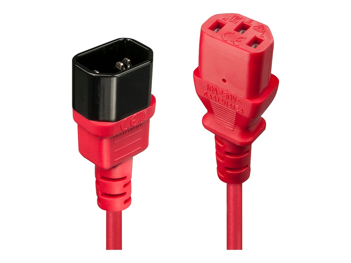 LINDY 0.5m IEC Extension Lead Red
