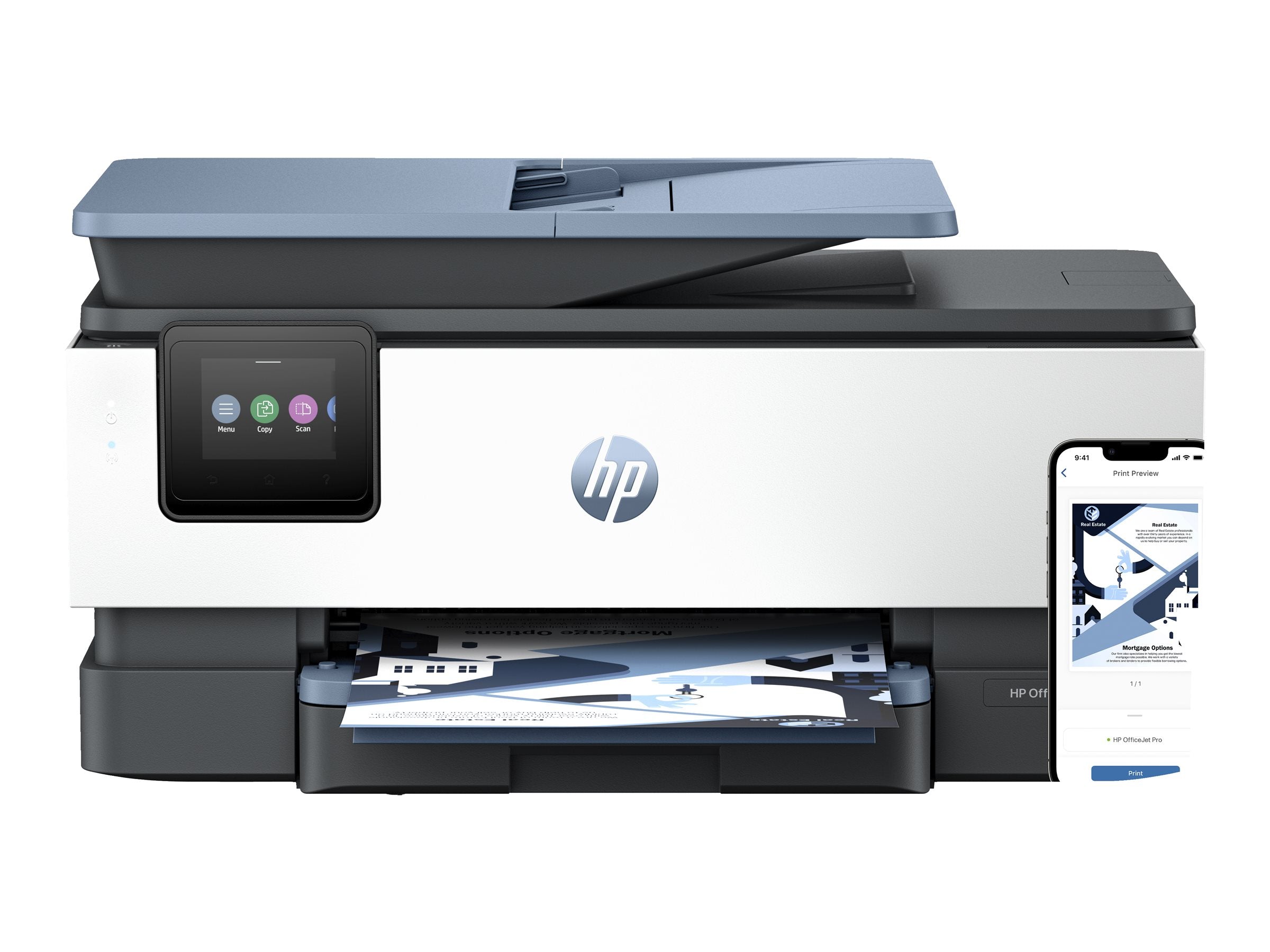 HP Officejet Pro 8125e All-in-One MFP colour inkjet A4 12ppm Copy 20ppm Print 225sheets USB Wi-Fi LAN dark surf blue