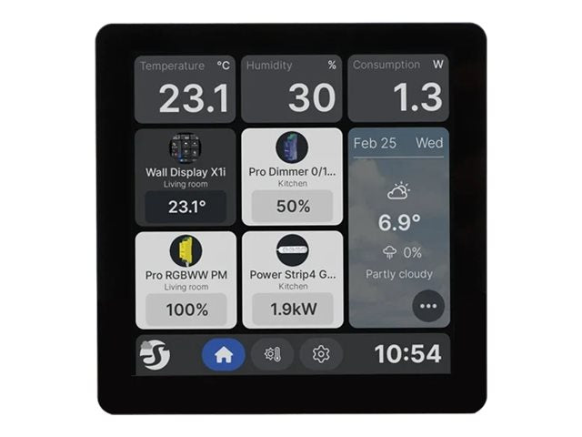 SHELLY Wall Display X1i Black Quad-Core Processor 4-inch Color Touchscreen Display // SAWD-6A1XX10EU0