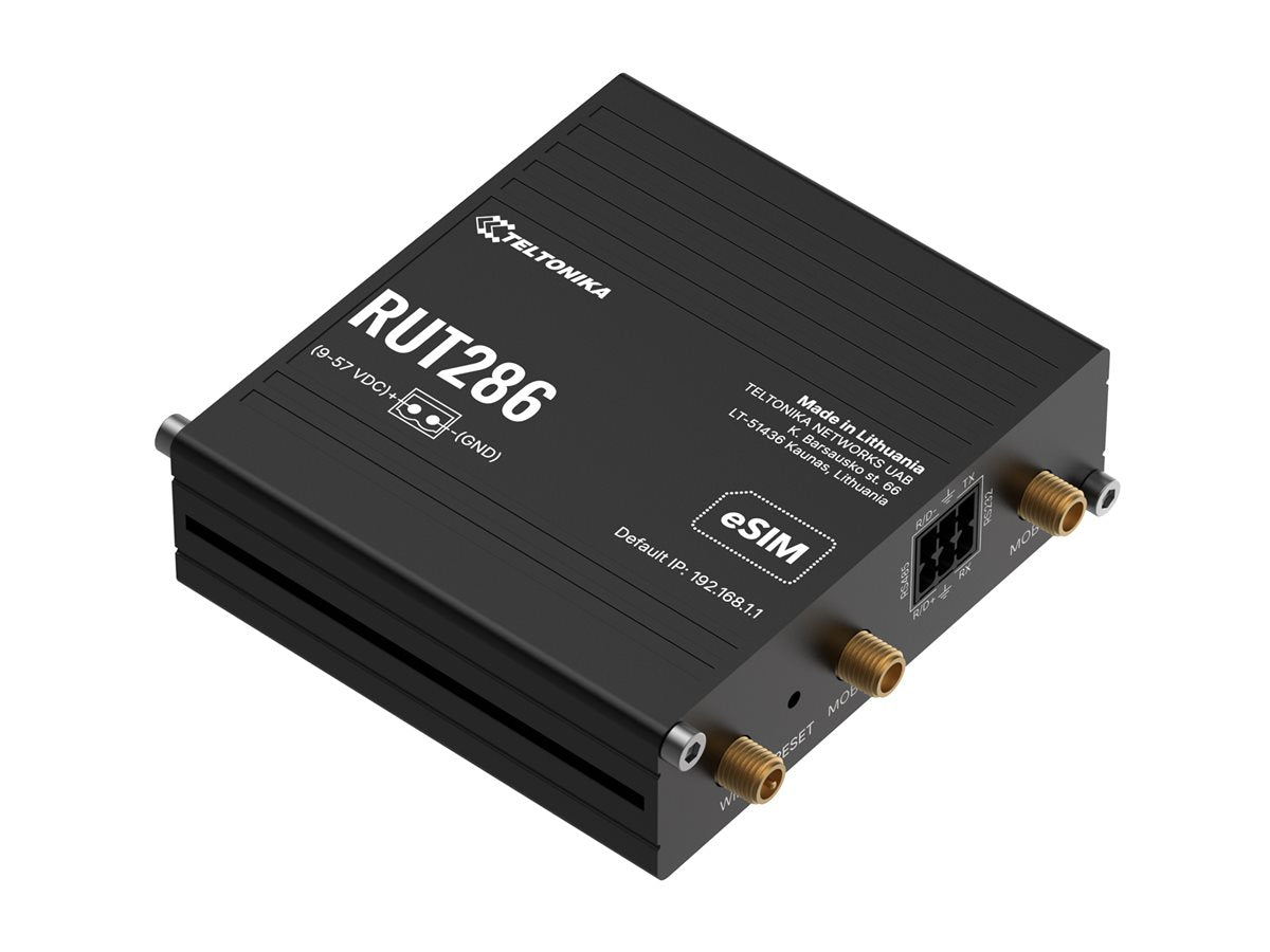 TELTONIKA NETWORKS RUT286 4G/LTE/3G RS232 RS485 GLOBAL POE Industrial Router