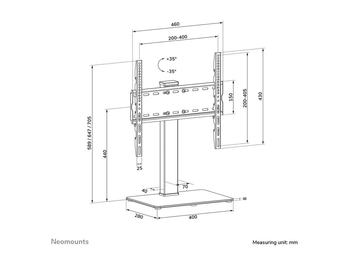 NEOMOUNTS DS45-430BL14 Support de bureau pour Ã©cran Ã  poser 32-55p- pivotant