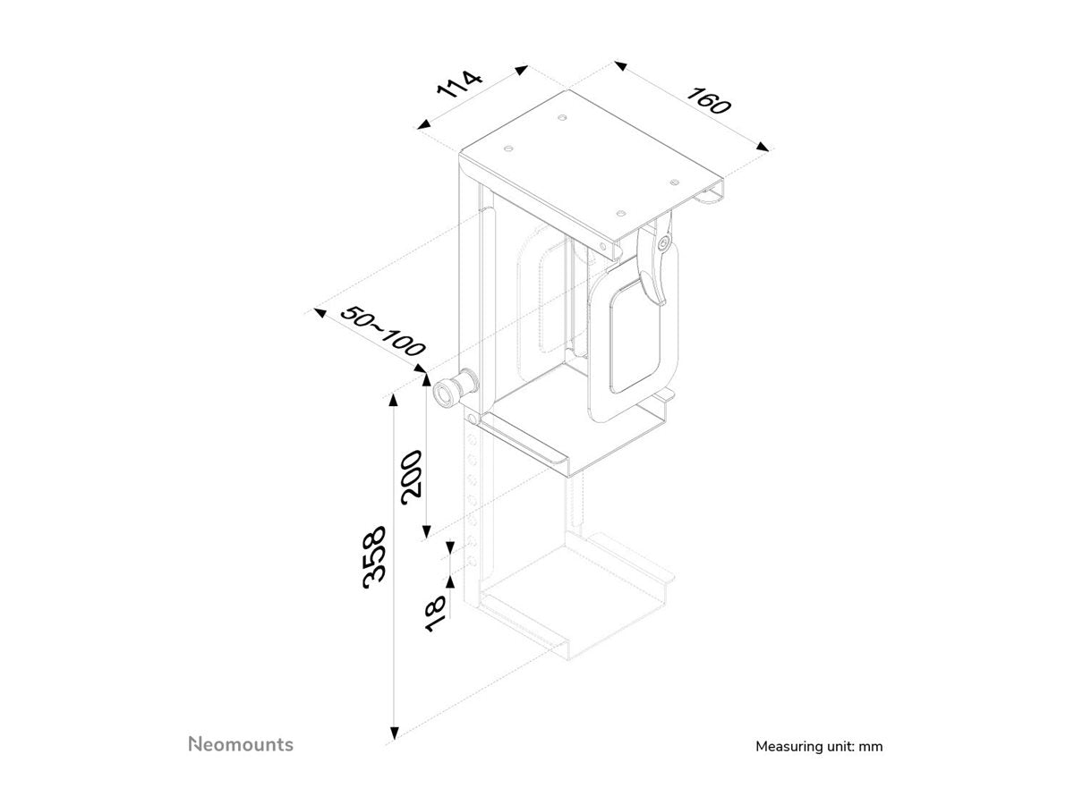 NEOMOUNTS CPU-D075BLACK Support pour ordinateur - max 10 kg - universel