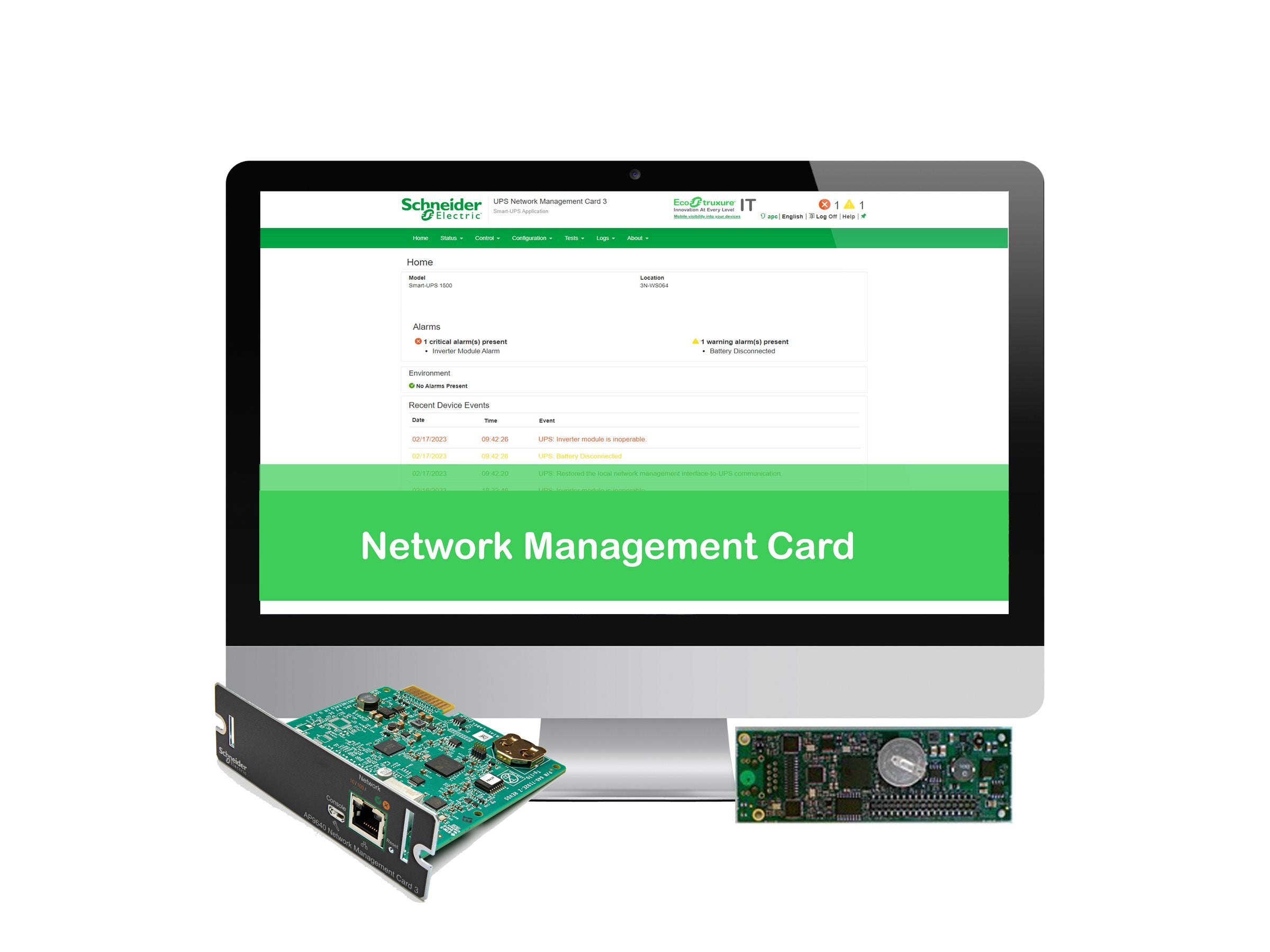 APC Single Phase Easy UPS Network Management Card - 3 Year Standard